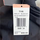 TYR Womens Diamondfit One-Piece Swimsuit Black Size 24 Chlorine Resistant UPF 50+ Nylon & Lycra Swimwear