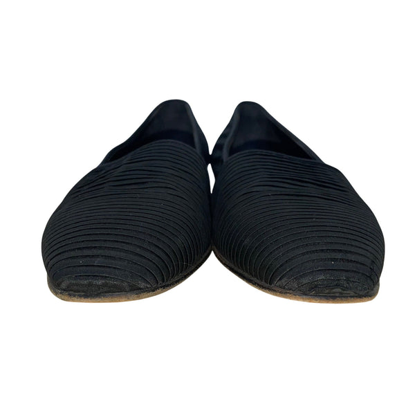 Bottega Veneta Womens Black “Intrecciato” Woven Textile Slip-On Flats Size 6