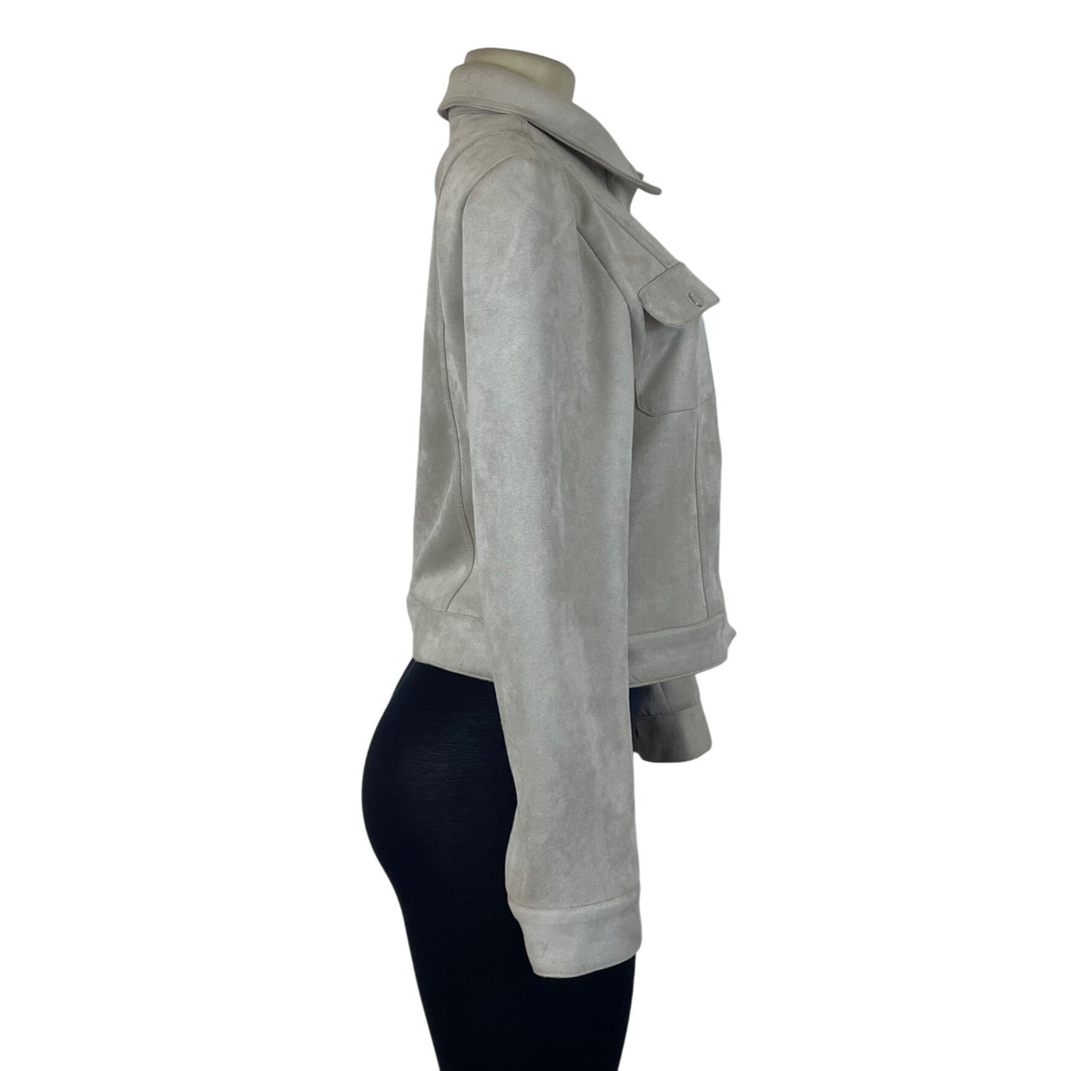 Tahari Women’s Beige Jacket With Front Pockets & Button Accents Size M