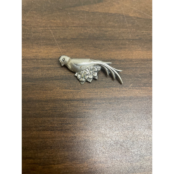 Vintage Bird Shaped Silver Brooch