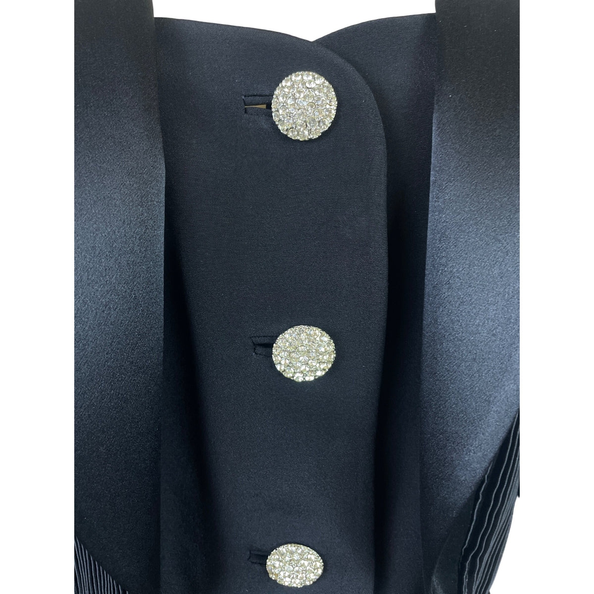 Black Women’s Pleated Button-Down Blazer & Skirt Suit Set Office Wear Sz S