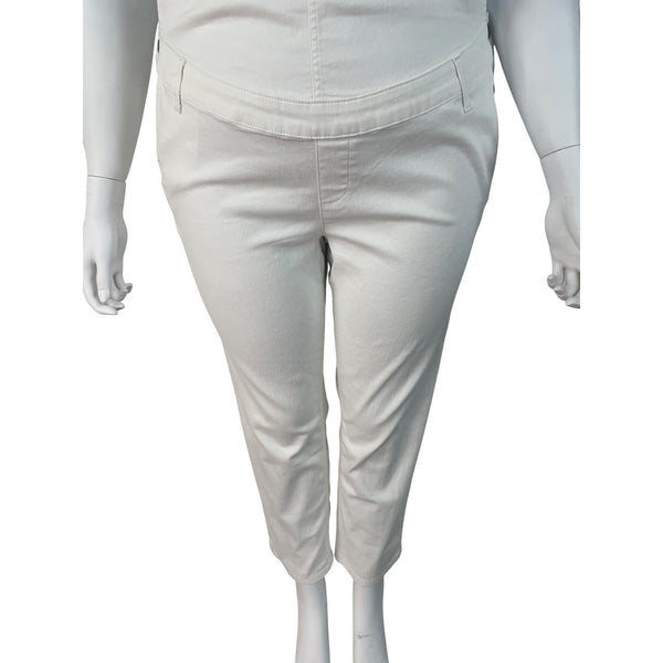 Gap Womens White Maternity Stretch Denim Overalls Adjustable Straps Sz XL
