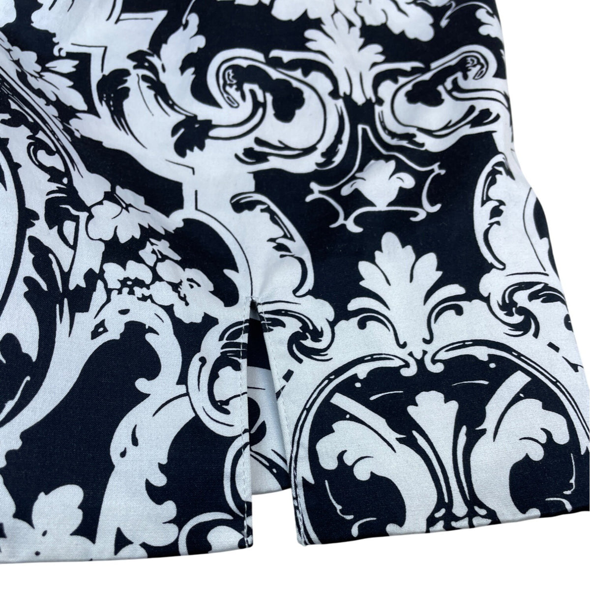 Oscarde la Renta  Womens Black & White Floral Damask Wide Leg Pants Size 14