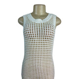 Shade & Shore Cream Sleeveless Crochet Swim Cover-Up Dress M (8-10) - New