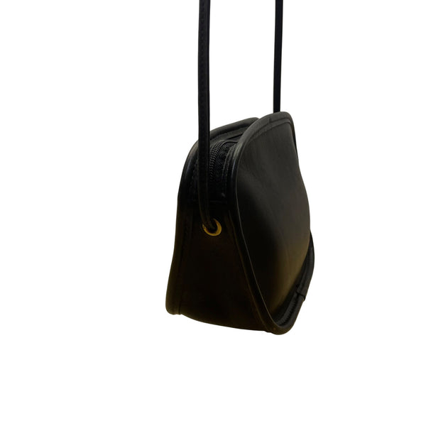 Coach Women’s Black Leather Compact Design Adjustable Strap Crossbody Bag