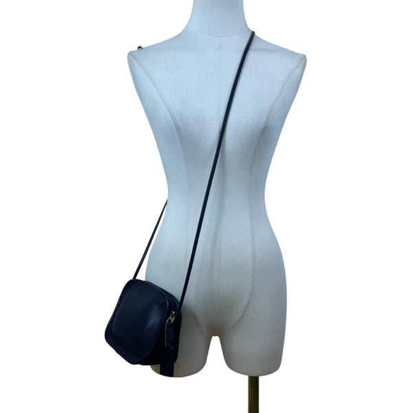 Coach Women’s Black Leather Compact Design Adjustable Strap Crossbody Bag