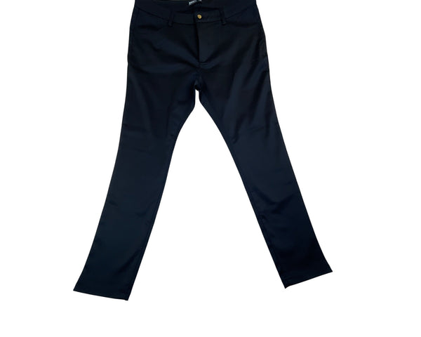 Baubax Womens Black Stretch Straight-Leg Pants With Back Pockets Sz 16/30 - New