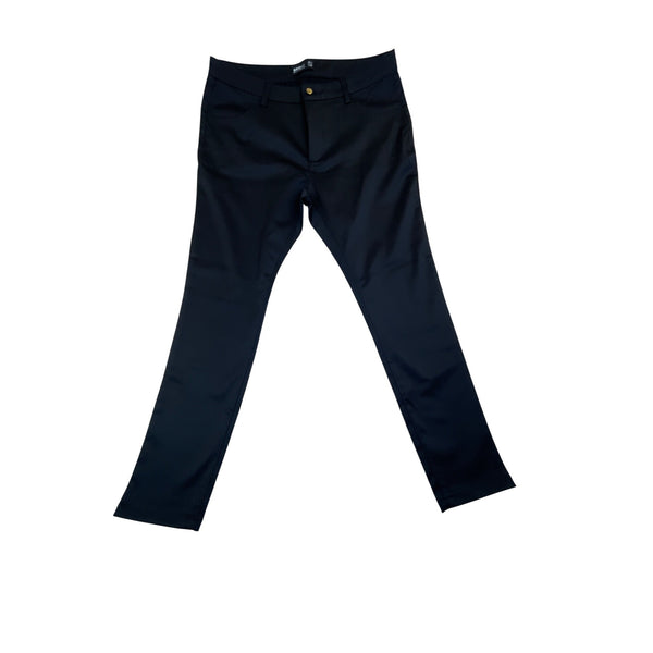 Baubax Womens Black Stretch Straight-Leg Pants With Back Pockets Sz 16/30 - New