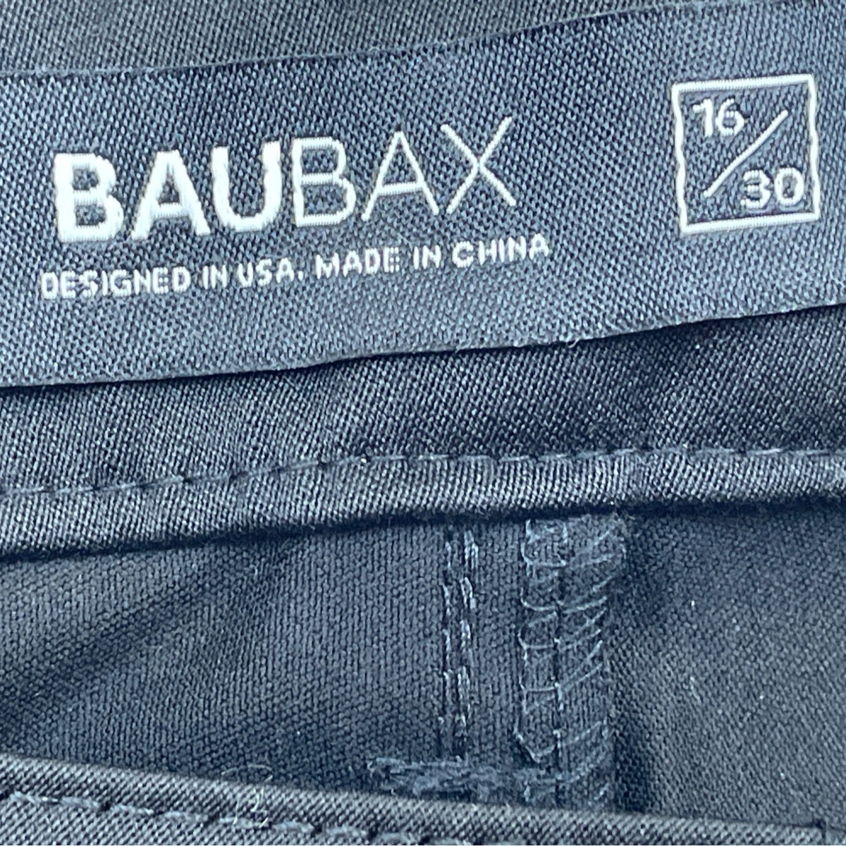 Baubax Womens Black Stretch Straight-Leg Pants With Back Pockets Sz 16/30 - New
