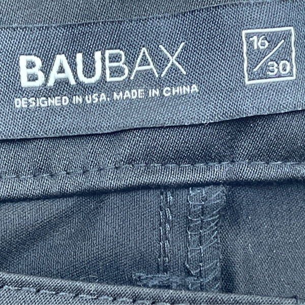Baubax Womens Black Stretch Straight-Leg Pants With Back Pockets Sz 16/30 - New