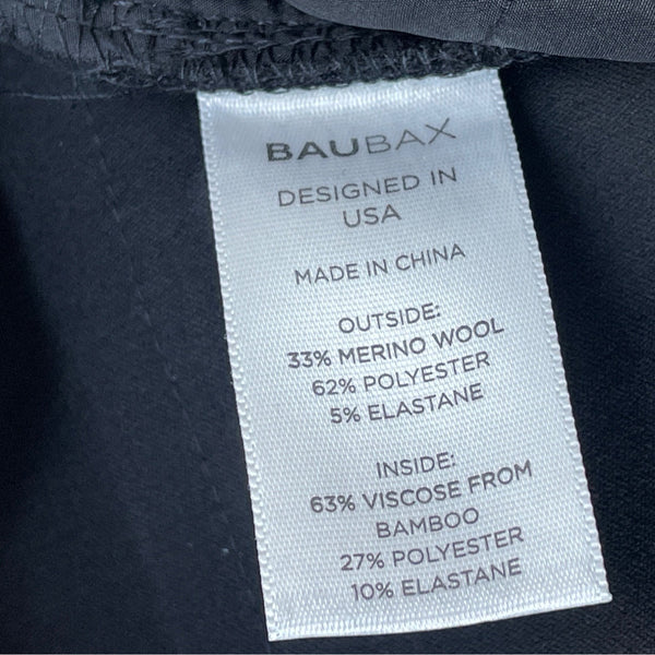 Baubax Womens Black Stretch Straight-Leg Pants With Back Pockets Sz 16/30 - New