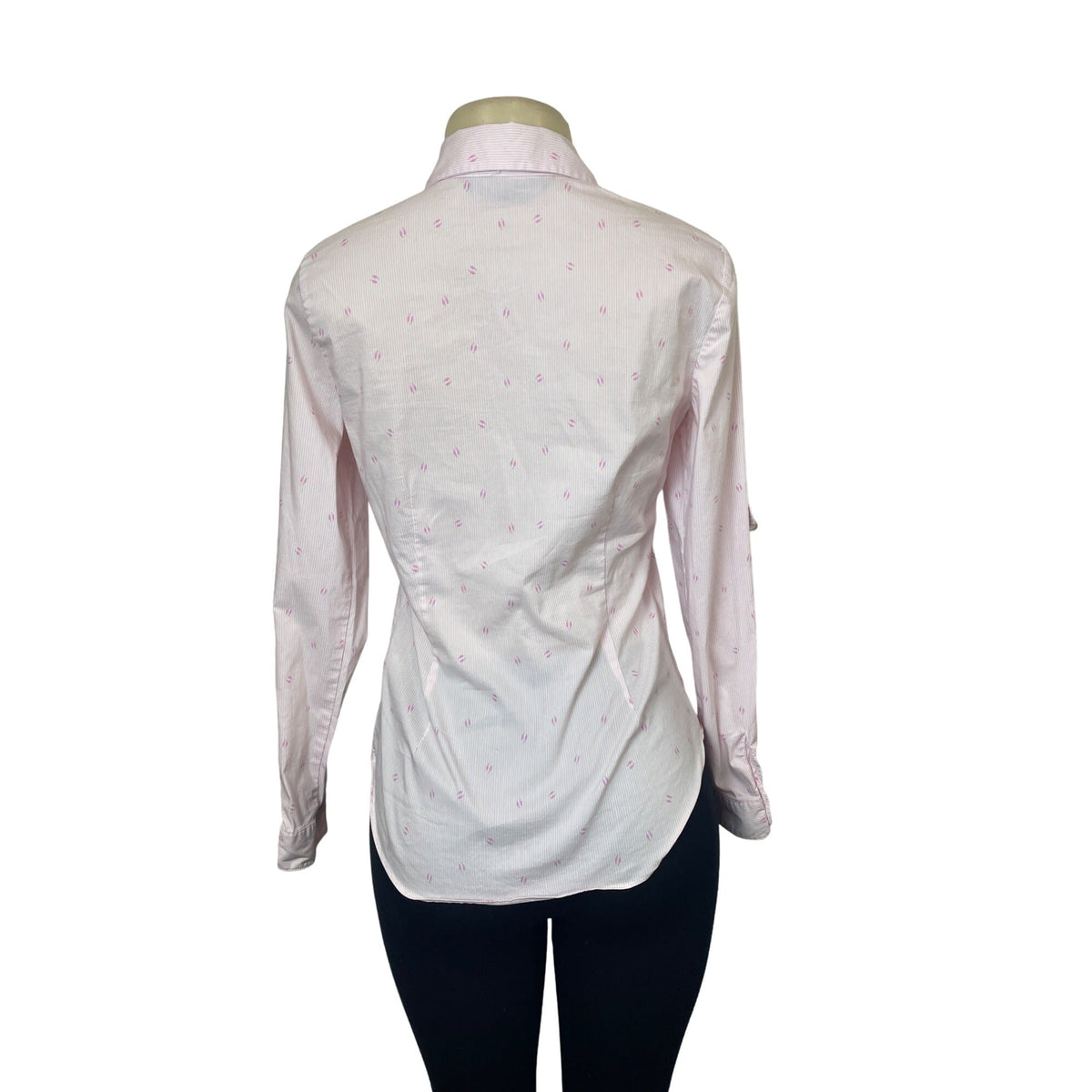 Zara Women's Light Pink Button-Down Shirt With Rolled Sleeves Sz L