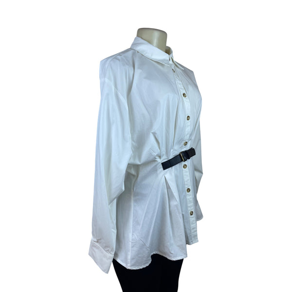 Anthropologie White Women’s Button Down Collared Shirt Sz 6 - New