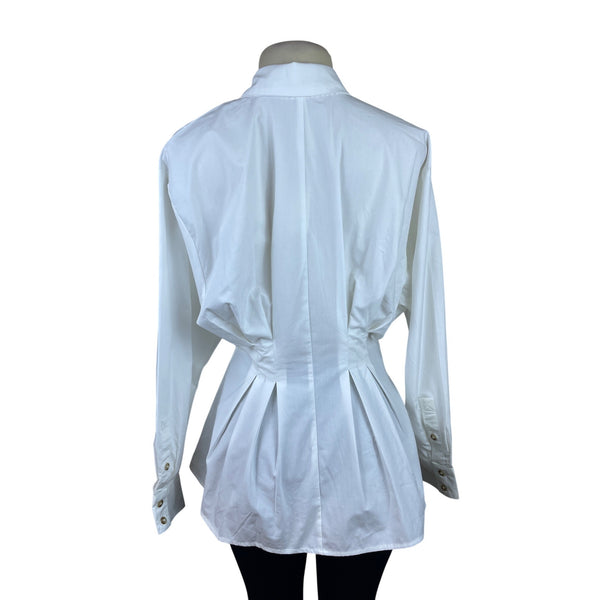 Anthropologie White Women’s Button Down Collared Shirt Sz 6 - New