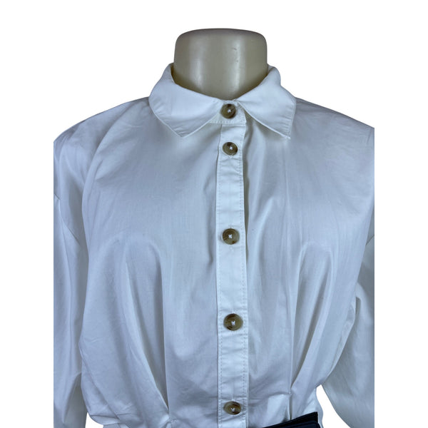 Anthropologie White Women’s Button Down Collared Shirt Sz 6 - New