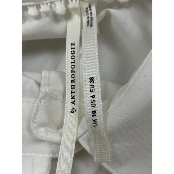 Anthropologie White Women’s Button Down Collared Shirt Sz 6 - New