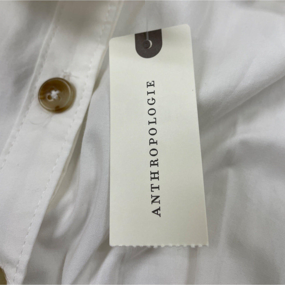Anthropologie White Women’s Button Down Collared Shirt Sz 6 - New