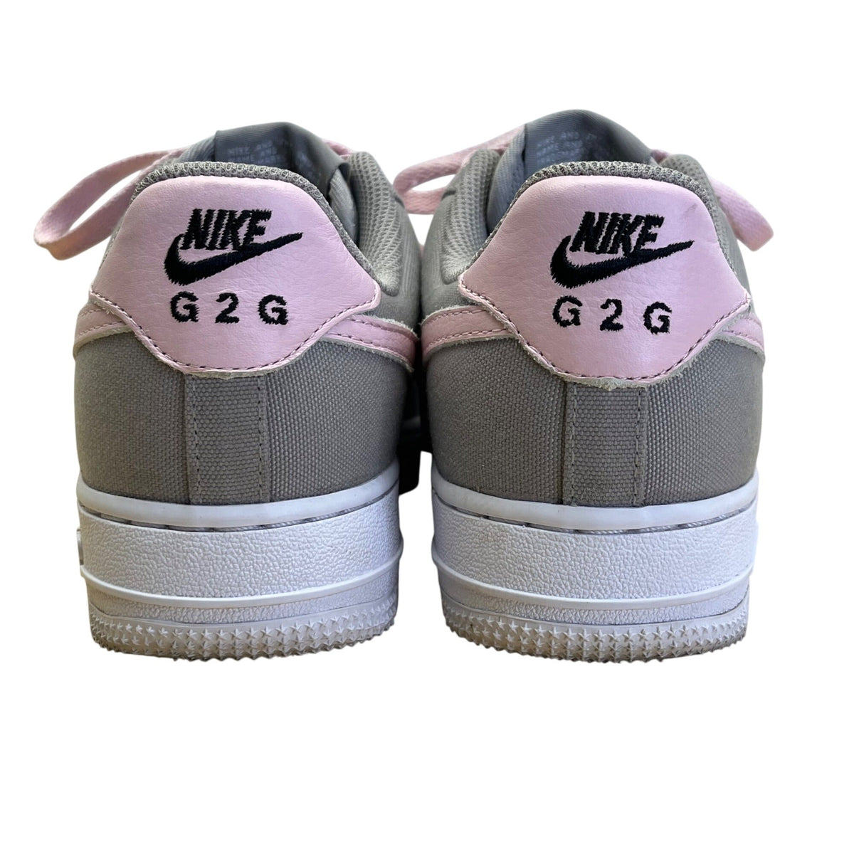 Nike Air Force 1 Women’s Pink & Gray Canvas G2G Lace Up Low Top Sneakers Size 7