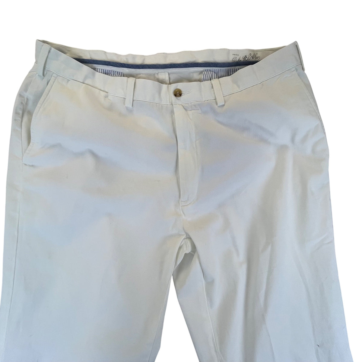 Polo Ralph Lauren Men’s White Dress Pants Flat Front Classic Fit Sz 40T-36 - New