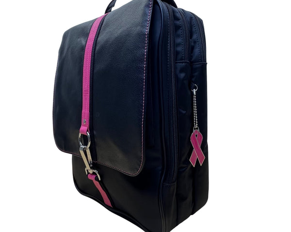 Mobile Edge Women’s Black & Pink Faux Leather Slimline Paris Backpack Size L