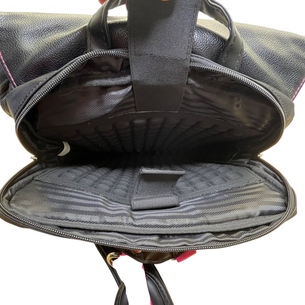 Mobile Edge Women’s Black & Pink Faux Leather Slimline Paris Backpack Size L