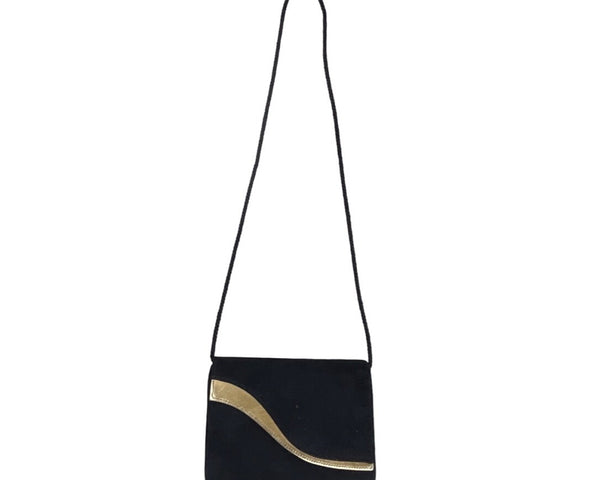 33 East Women's Black and Gold Lace Strap Crossbody Purse Sz S