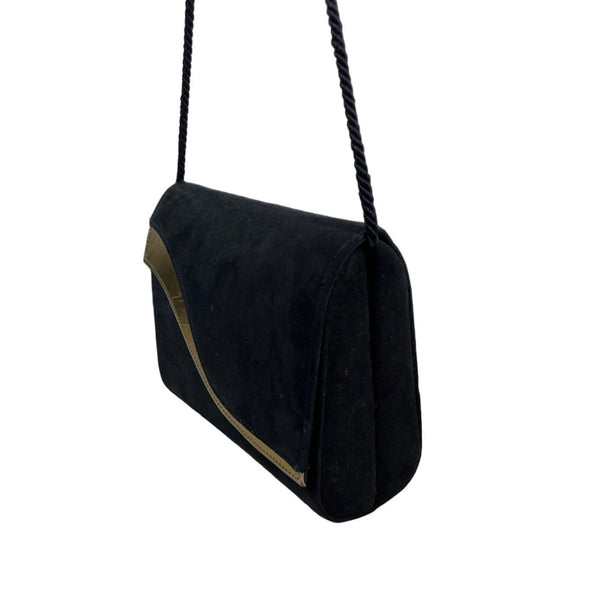 33 East Women's Black and Gold Lace Strap Crossbody Purse Sz S