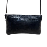 Whiting & Davis Black Metal Mesh Snake Chain Strap Crossbody Bag Sz S