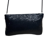 Whiting & Davis Black Metal Mesh Snake Chain Strap Crossbody Bag Sz S