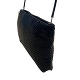 Whiting & Davis Black Metal Mesh Snake Chain Strap Crossbody Bag Sz S