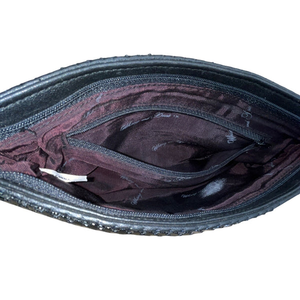 Whiting & Davis Black Metal Mesh Snake Chain Strap Crossbody Bag Sz S