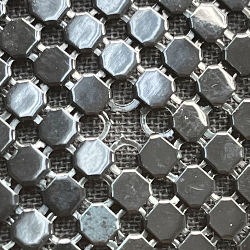 Whiting & Davis Black Metal Mesh Snake Chain Strap Crossbody Bag Sz S