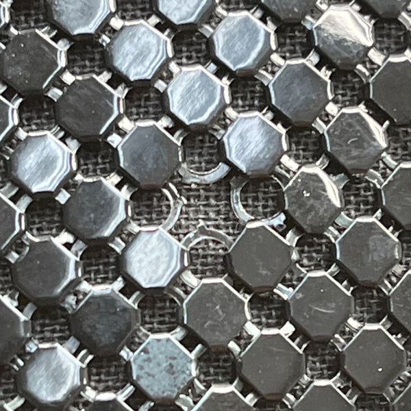 Whiting & Davis Black Metal Mesh Snake Chain Strap Crossbody Bag Sz S