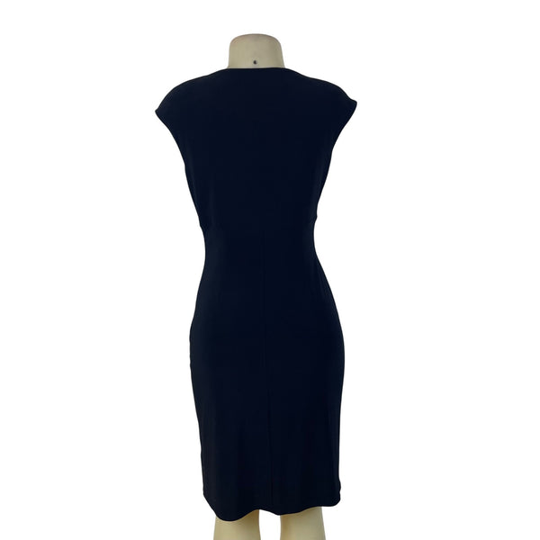 Ralph Lauren Women’s Black Draped V-Neck Sheath Dress Size 4