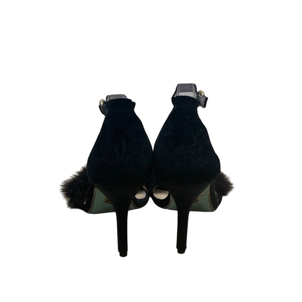 Betsy Johnson Women’s Black Ankle Strap Open Toe Nolte Stiletto Heels Size 8