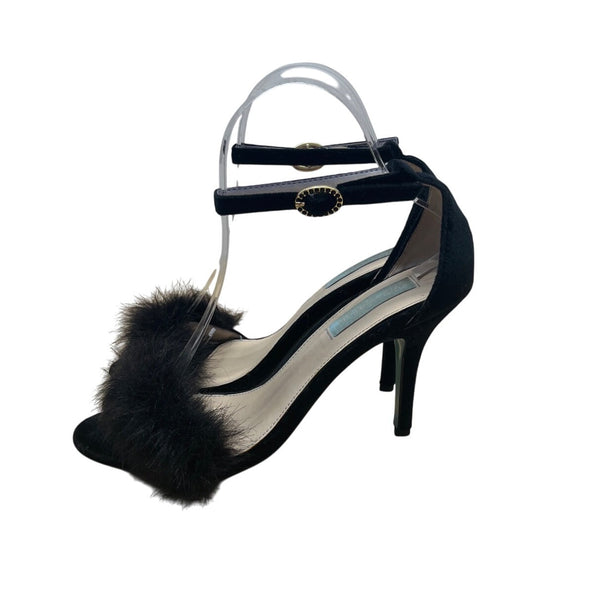 Betsy Johnson Women’s Black Ankle Strap Open Toe Nolte Stiletto Heels Size 8