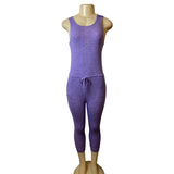 Gorlya Womens Heather Purple Size 8 Sleeveless Jumpsuit With Bow Detail - New