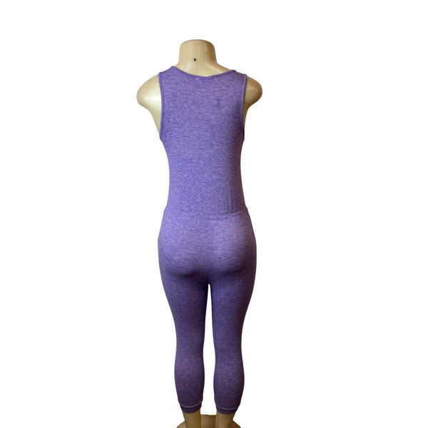 Gorlya Womens Heather Purple Size 8 Sleeveless Jumpsuit With Bow Detail - New