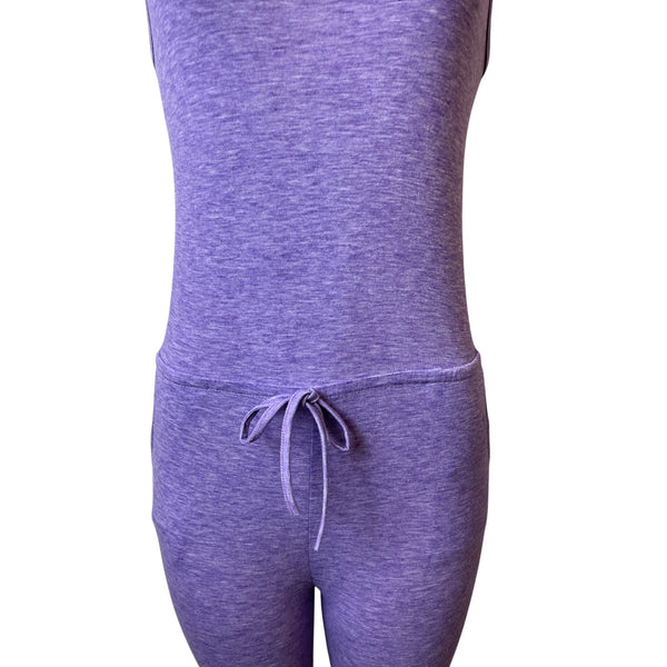Gorlya Womens Heather Purple Size 8 Sleeveless Jumpsuit With Bow Detail - New