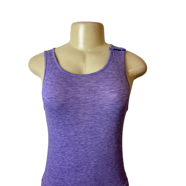Gorlya Womens Heather Purple Size 8 Sleeveless Jumpsuit With Bow Detail - New