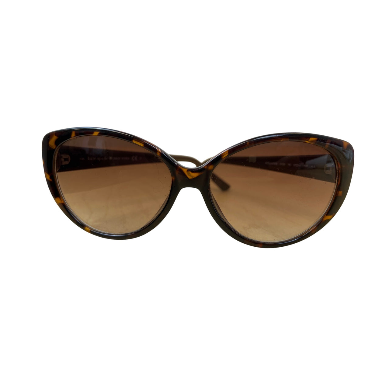 Kate Spade Womens Tortoise Shell Acetate Cat Eye Sunglasses With Brown Lens & Case
