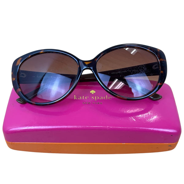 Kate Spade Womens Tortoise Shell Acetate Cat Eye Sunglasses With Brown Lens & Case