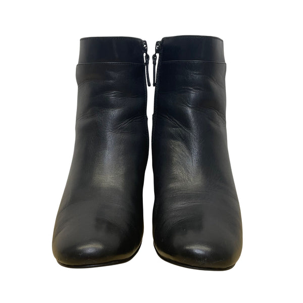 Cole Haan Women’s Black Leather Side Zip Block Heel Ankle Boots Size 6B