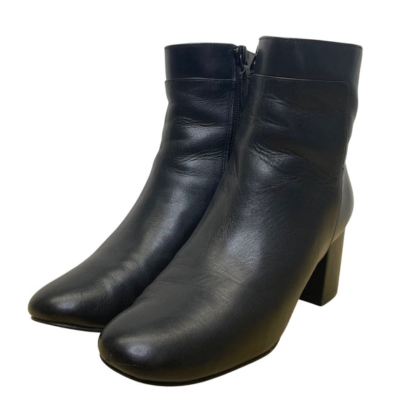 Cole Haan Women’s Black Leather Side Zip Block Heel Ankle Boots Size 6B