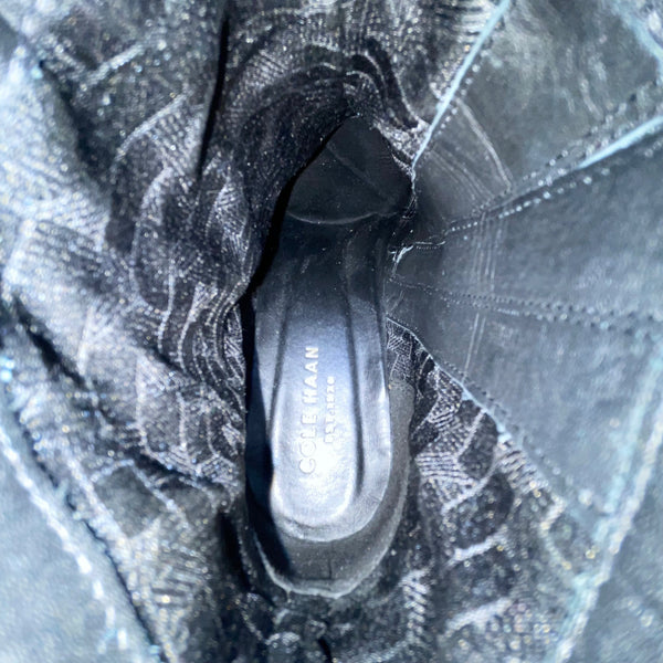 Cole Haan Women’s Black Leather Side Zip Block Heel Ankle Boots Size 6B