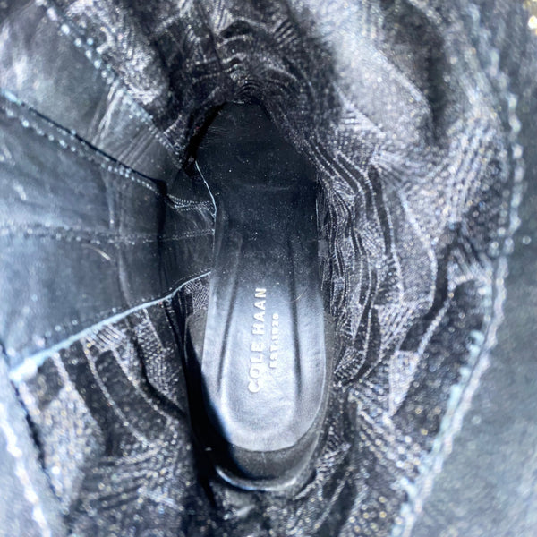 Cole Haan Women’s Black Leather Side Zip Block Heel Ankle Boots Size 6B