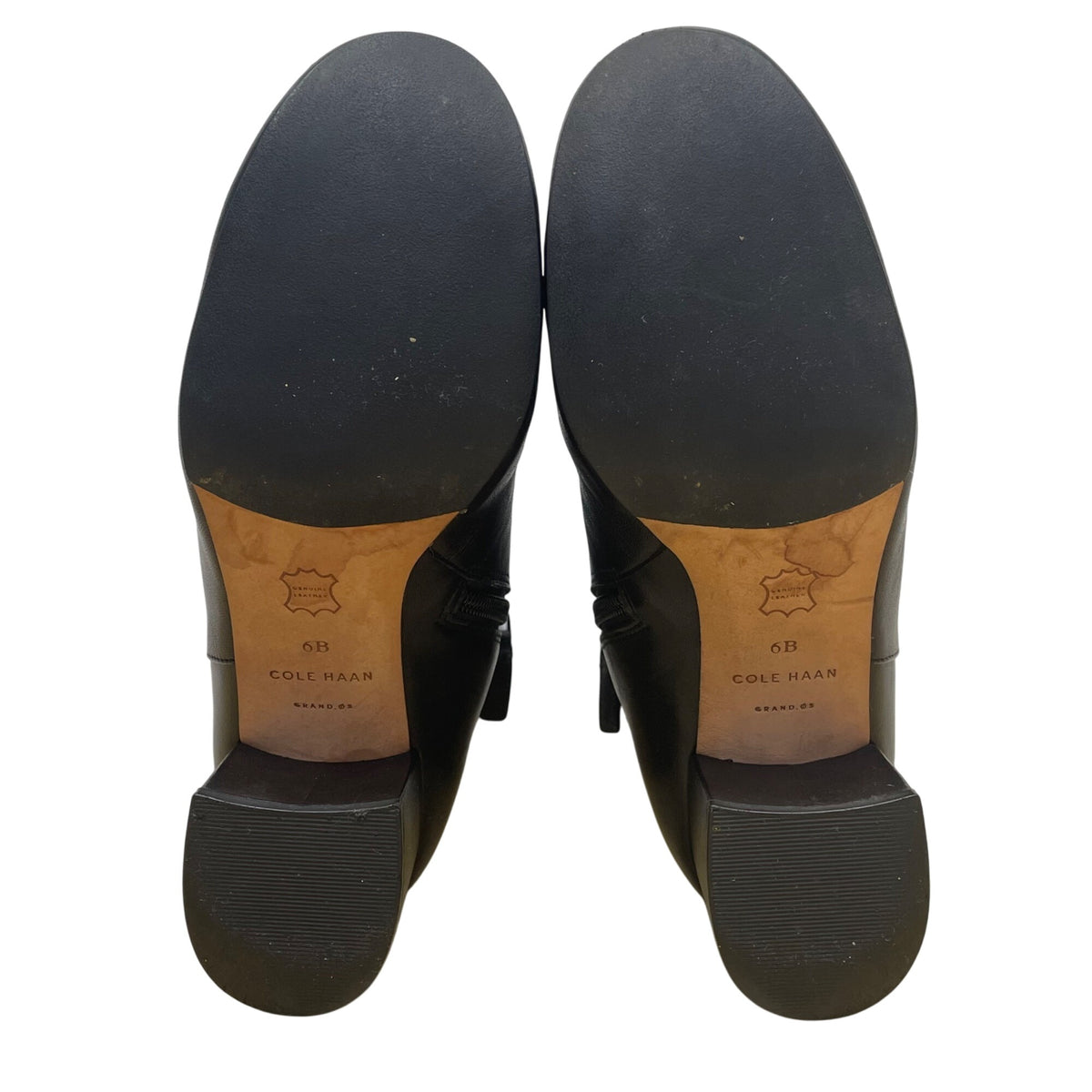 Cole Haan Women’s Black Leather Side Zip Block Heel Ankle Boots Size 6B