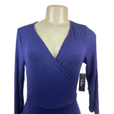 Lulus Womens Navy Wrap Maxi Dress With Tie Waist & V-Neckline Size L - New