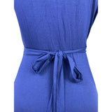Lulus Womens Navy Wrap Maxi Dress With Tie Waist & V-Neckline Size L - New