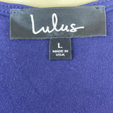 Lulus Womens Navy Wrap Maxi Dress With Tie Waist & V-Neckline Size L - New